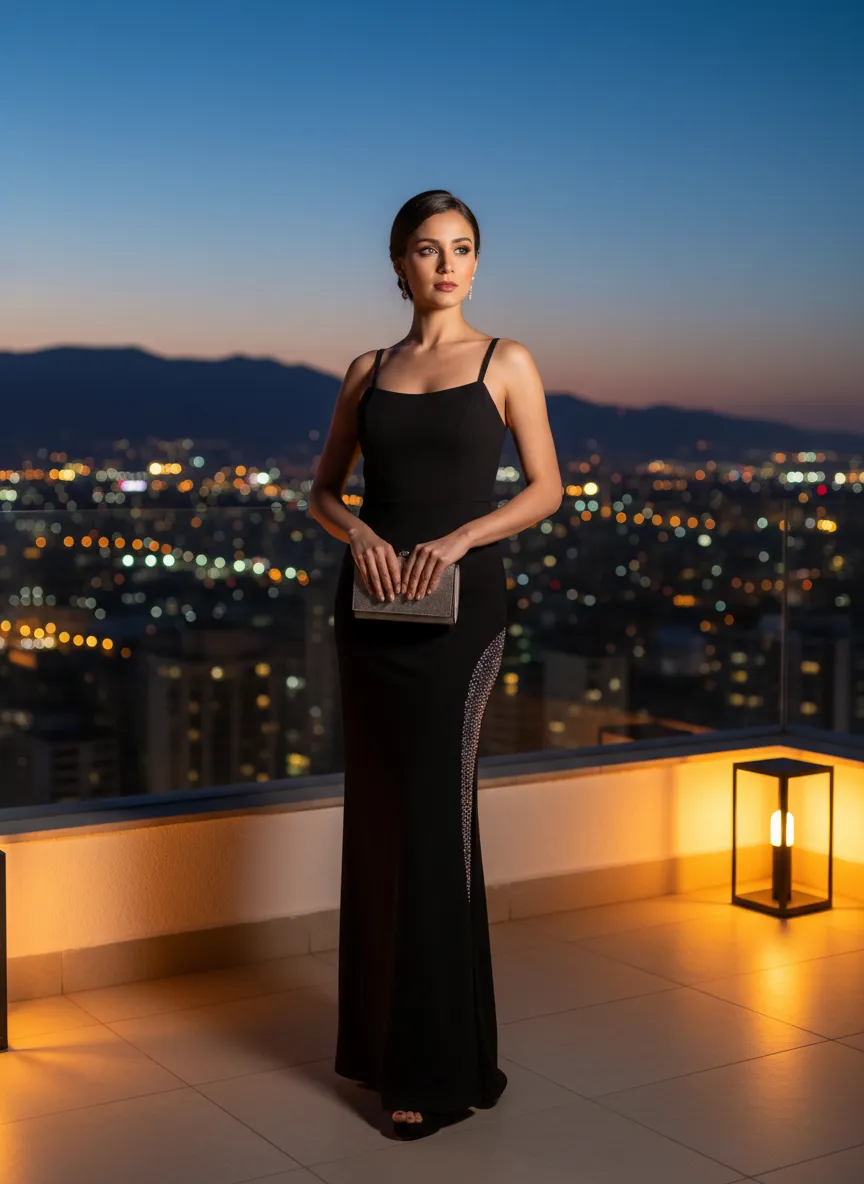 Vestido de Noche 'Silueta Urbana'