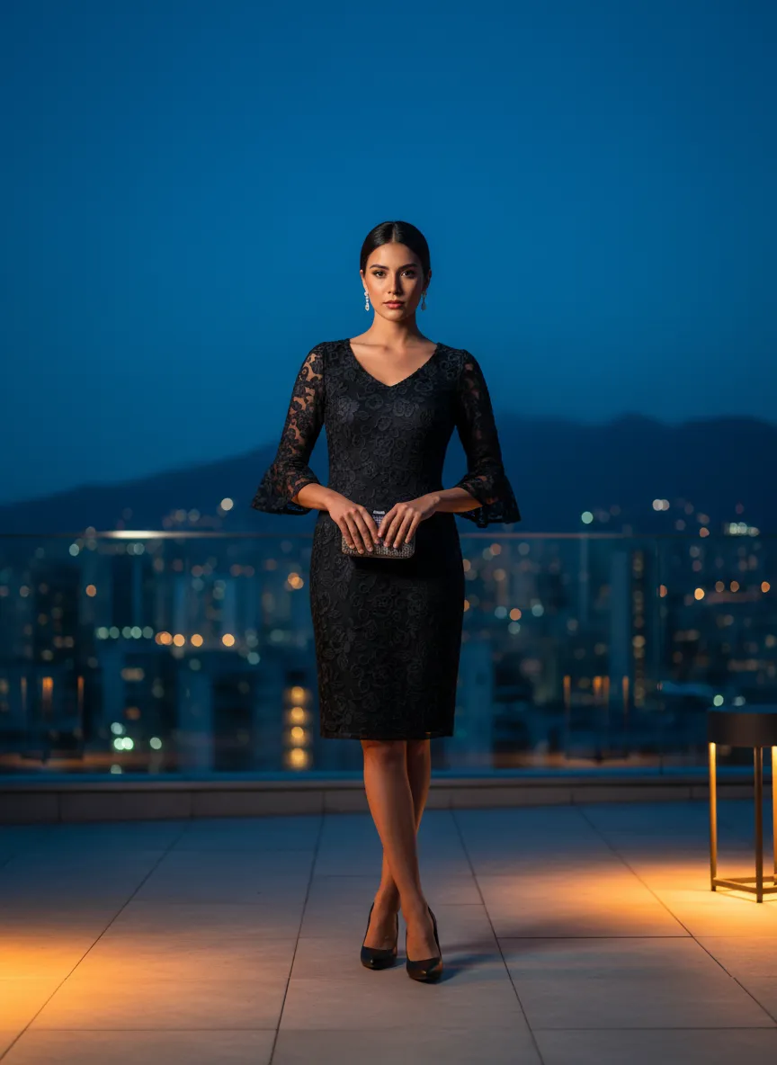 Vestido de Encaje Noche Elegante