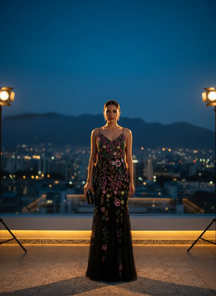 Vestido de Noche 'Jardín Encantado'