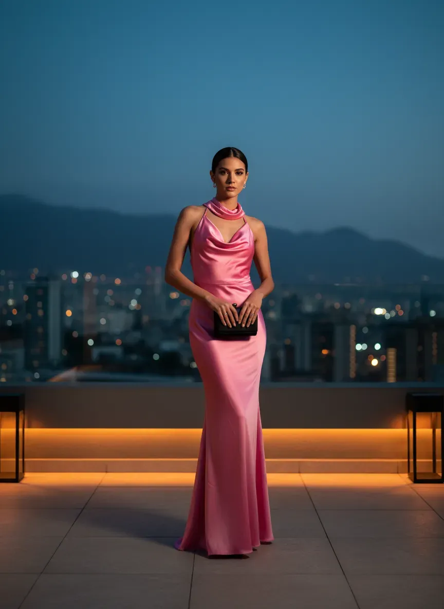 Vestido Rosa Eterno de Noche - Petite